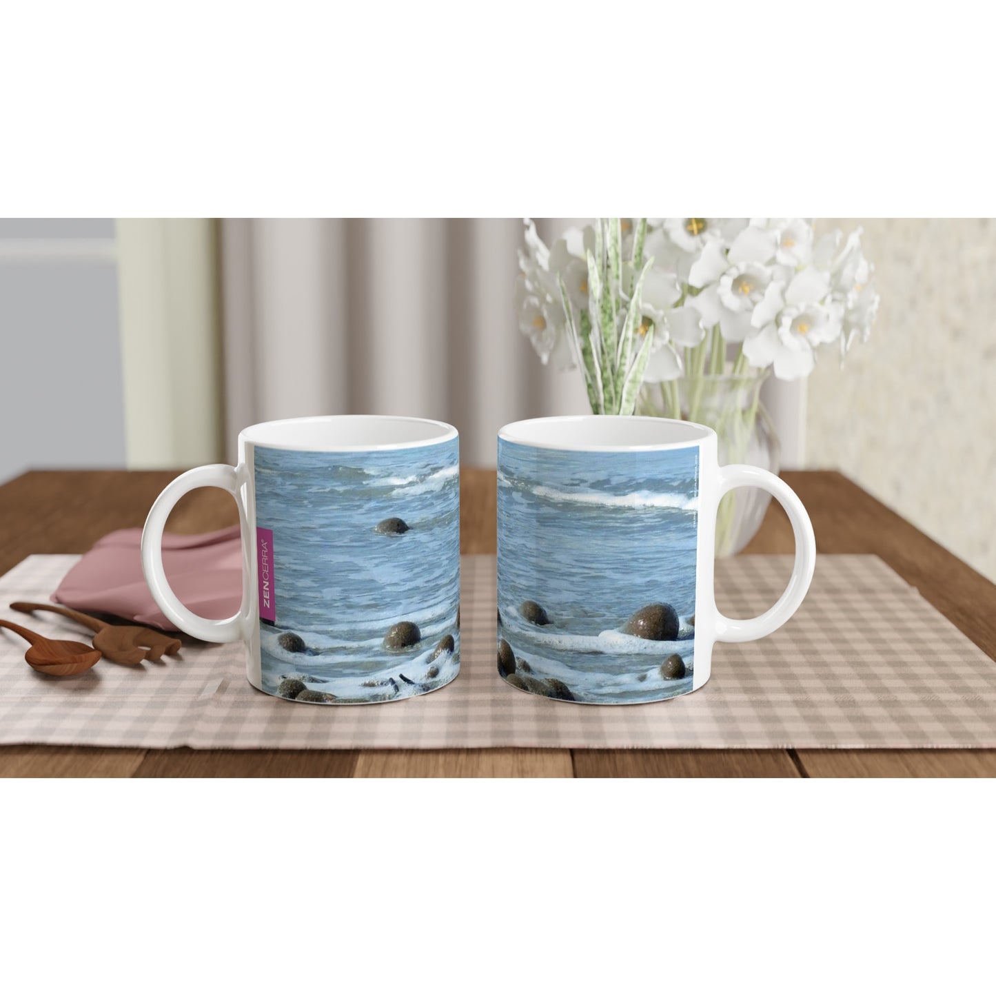 taza decorada con el mar de mallorca