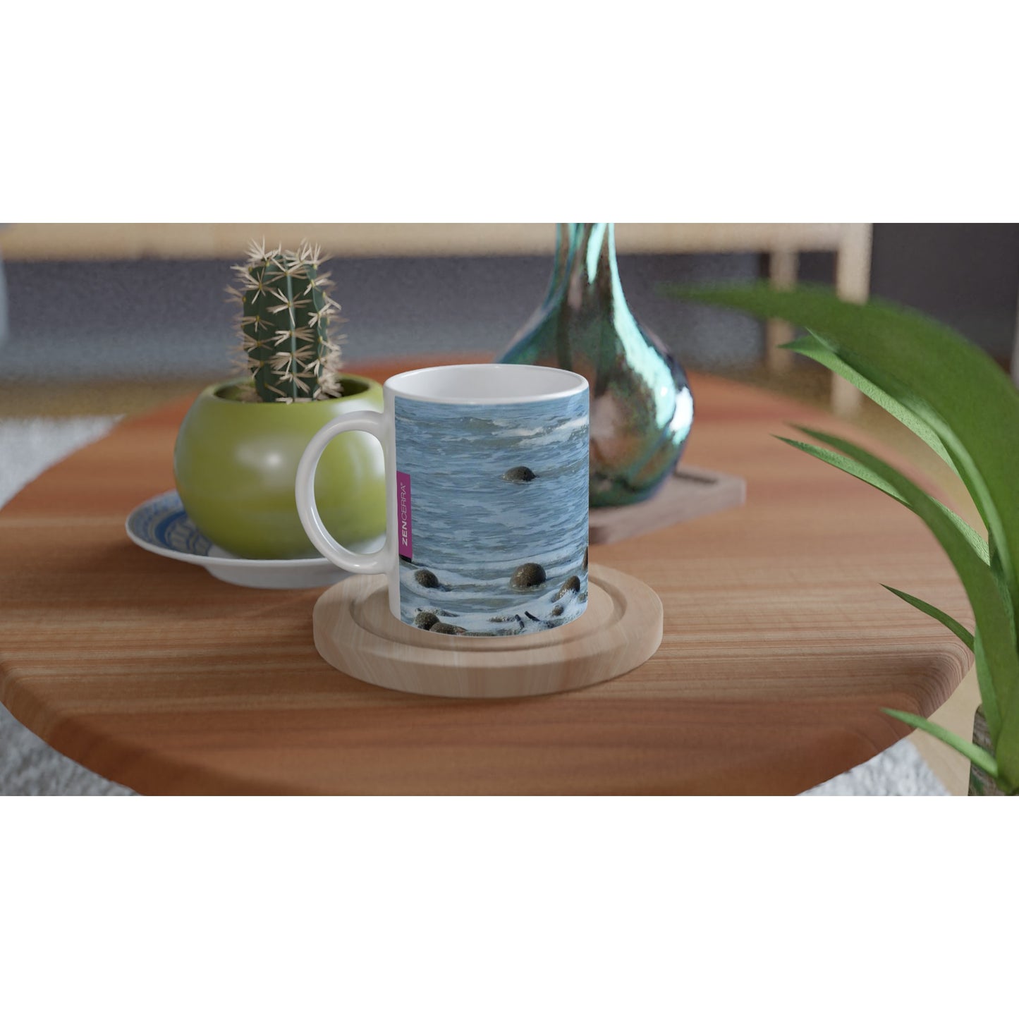 taza decorada con el mar de mallorca