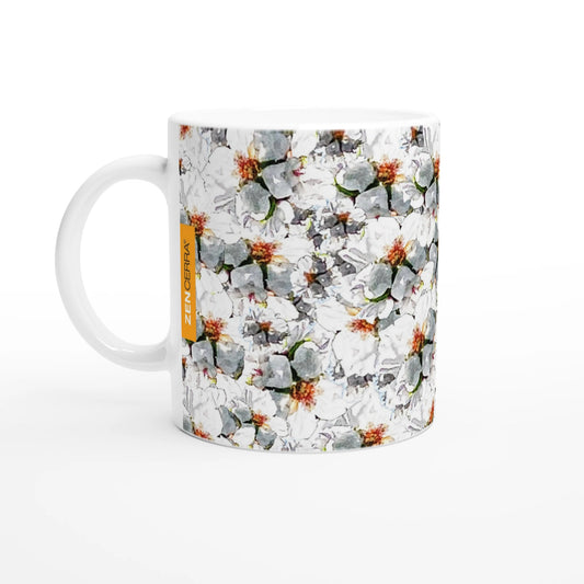 taza decorada con flores de almendro