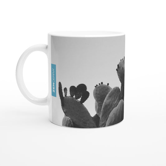 taza decorada por sublimación con imagen de chumbera