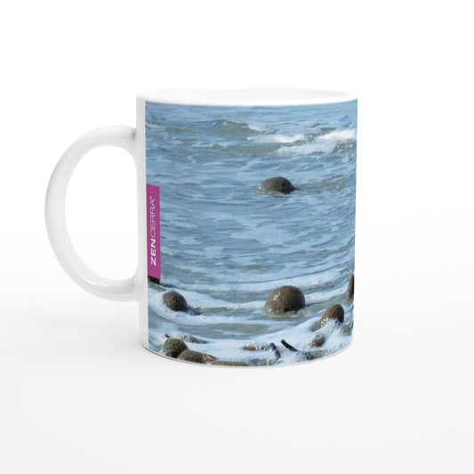 taza decorada con el mar de mallorca